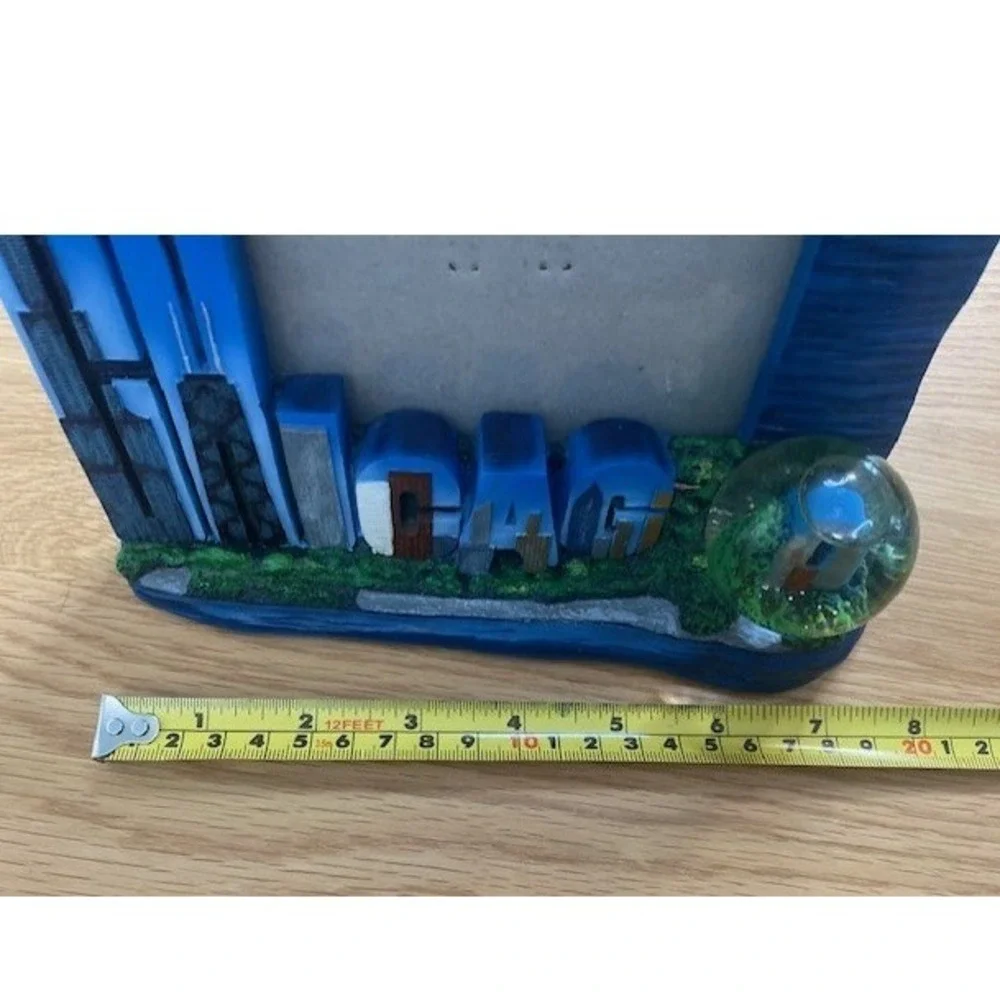 Unbranded Chicago Skyline Picture Frame Blue Good 3D Snowglobe Resin